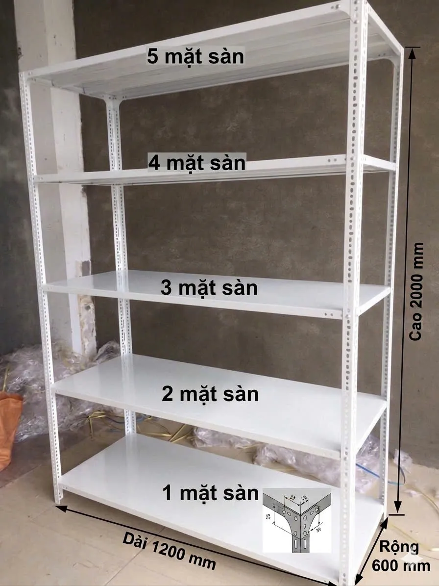 kệ sắt v lỗ đa năng