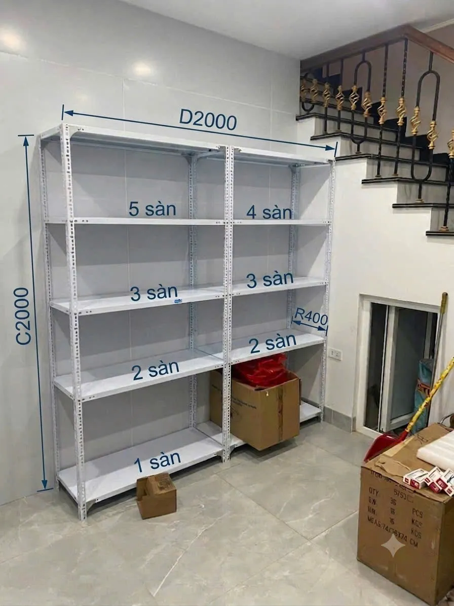 KT KỆ : C2000 X D2000 X R400 X 5 SÀN