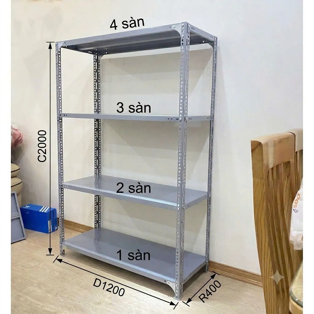 KT KỆ : C2000 X D1200 X R400 X 4 SÀN